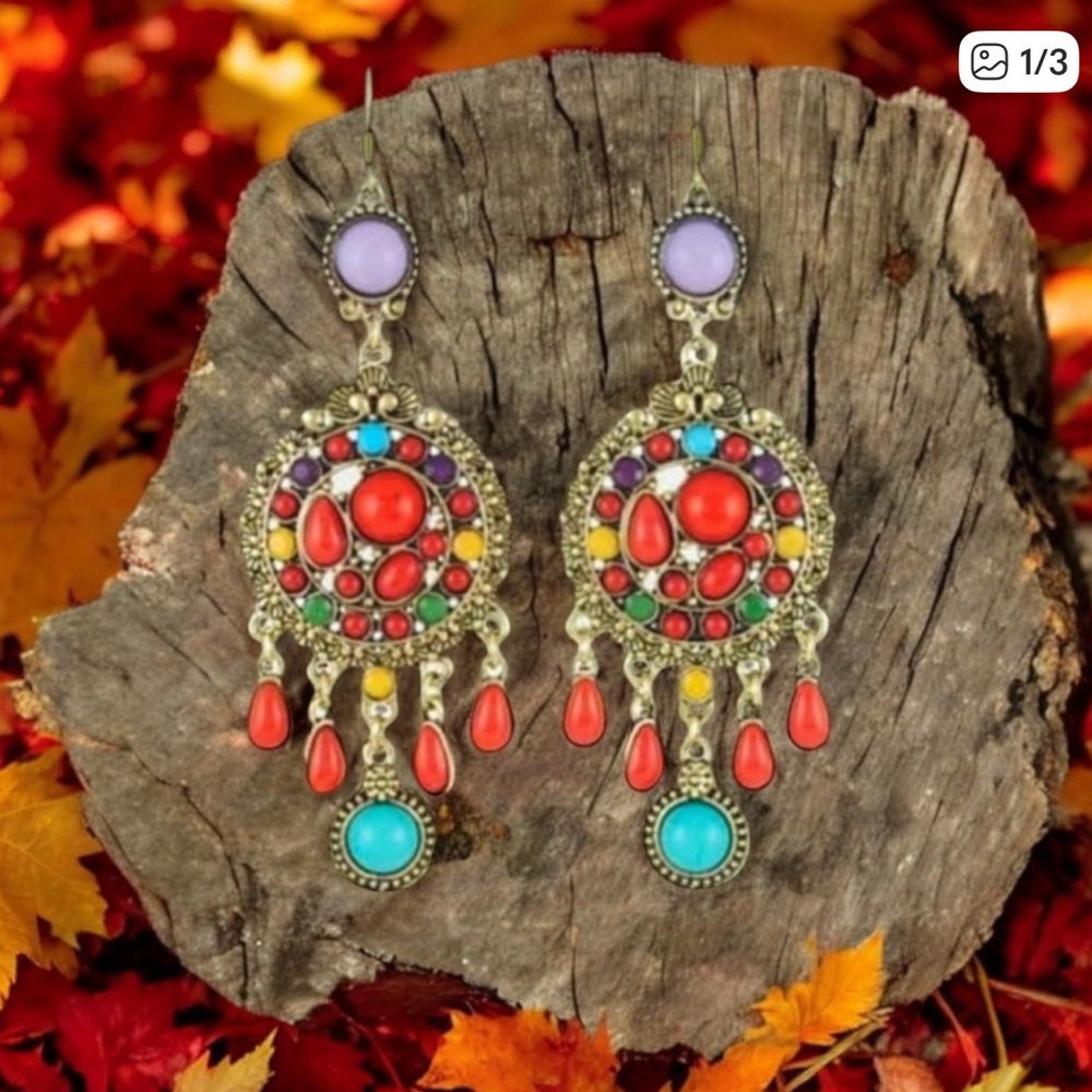 Colorful Boho Dangle Earrings